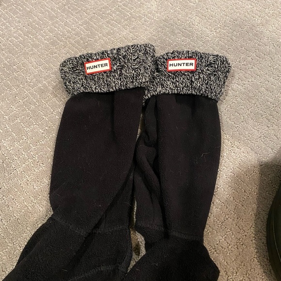 Tall Gray Hunter Boots with navy and white webbing straps - Picture 6 of 6